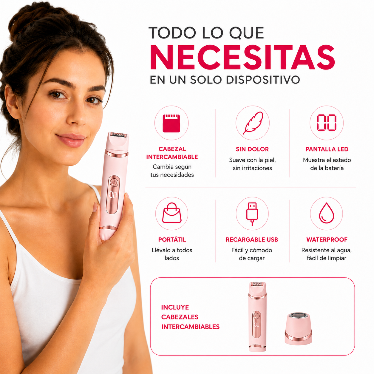 Depiladora eléctrica 2 en 1 - SilkLux
