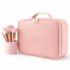 Organizador de maquillaje pórtatil con espejo LED - Vanity Rose Lux