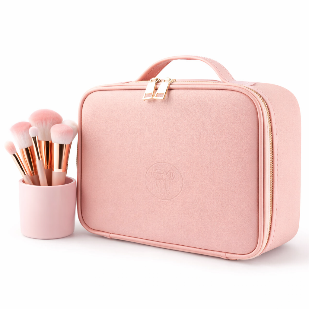 Organizador de maquillaje pórtatil con espejo LED - Vanity Rose Lux